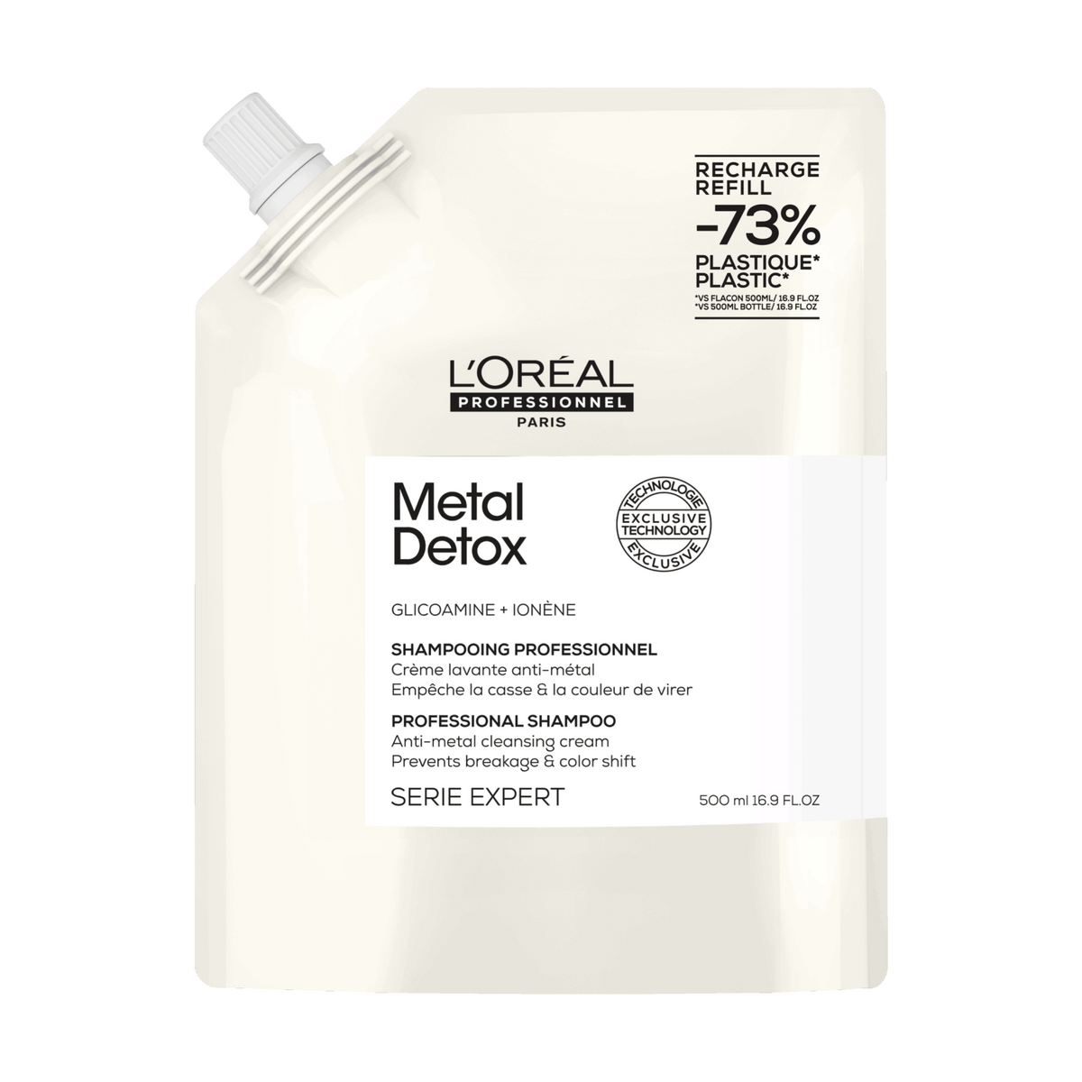 Duo bouteille et recharge Shampoing Crème Lavante Anti-Métal 2x500ml