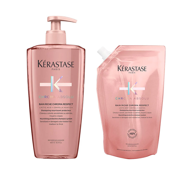 Duo bouteille et recharge Bain Riche Chroma Respect 2x500ml